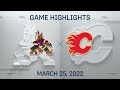 NHL Highlights | Coyotes vs. Flames - Mar 25, 2022