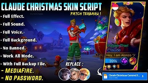 Claude Christmas Carnival Skin Script No Password MediaFire Full Effect Voice Kungfu Panda Patch