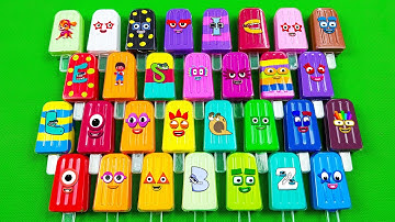 Rainbow Slime: Looking For Numberblocks, Alphablocks with Ice Cream! Satisfying Slime ASMR