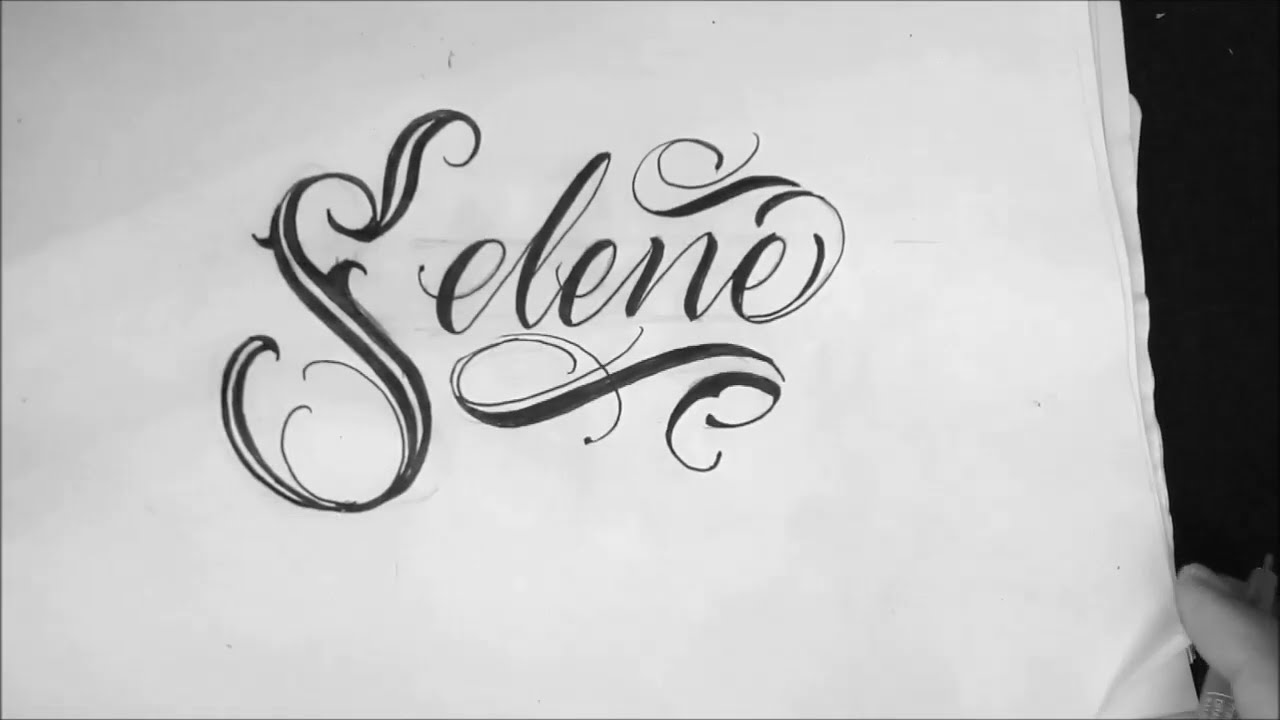 como hacer letras para tatuar selene/practicando letras para tatuar en