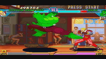 Marvel vs Capcom: Clash of Super Heroes - Gameplay com Captain Commando (PS1) | Praiano de SP