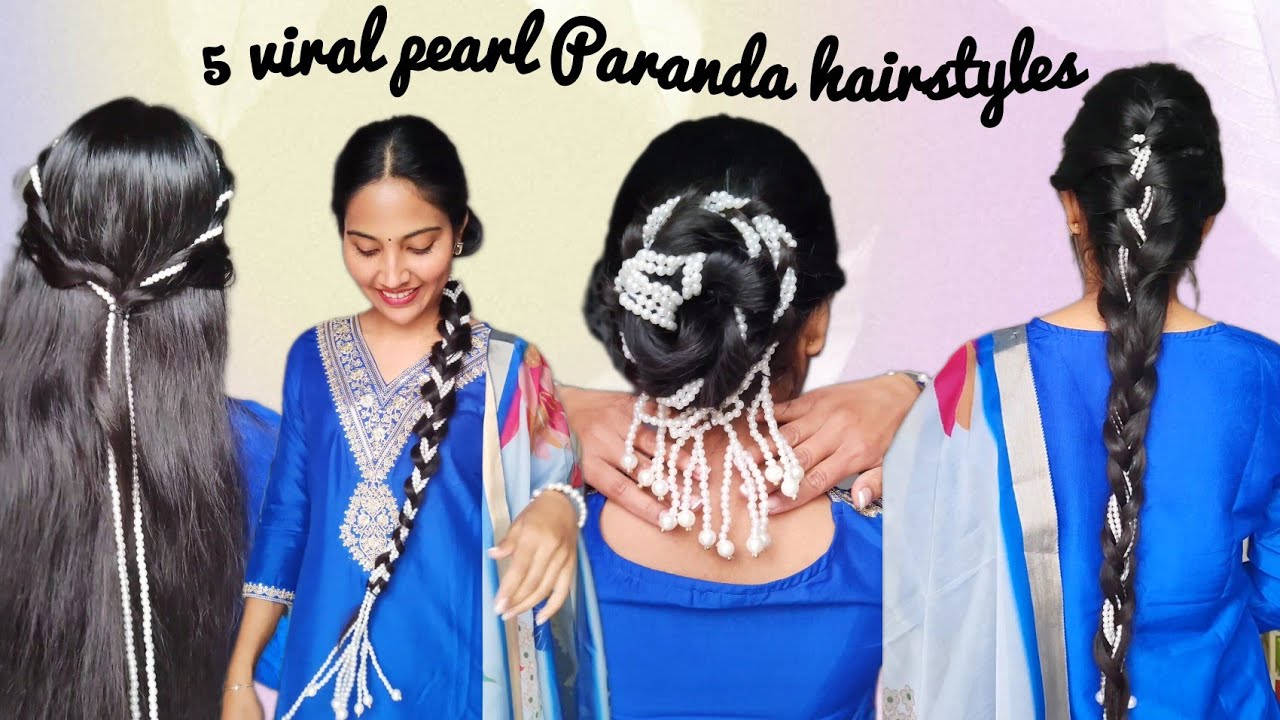 5 Viral PEARL PARANDA hairstyles for long hair 🦪💙 // wedding hairstyles 