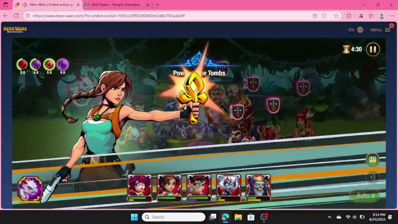 Hero Wars Lara Croft Event (again) Temple Guardians Boss Level 140(no buffs)