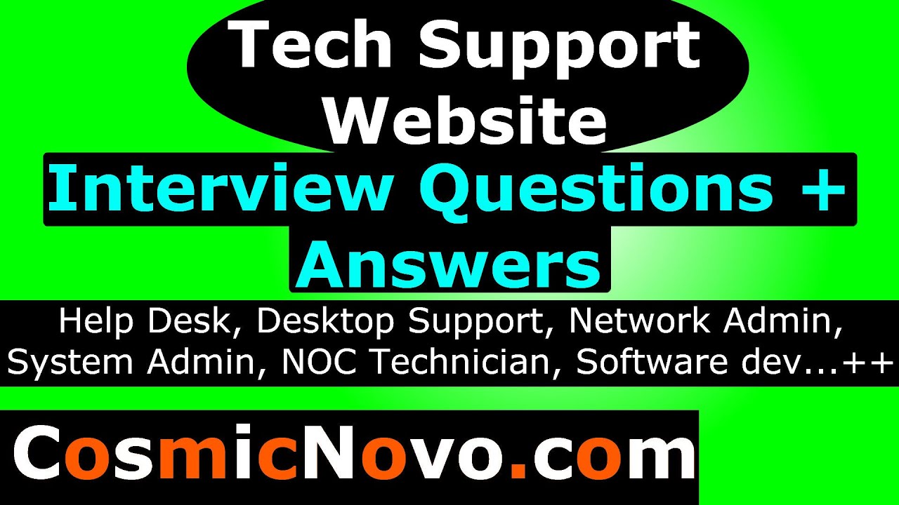 Tech Support Interview Questions And Answers Website Resources At