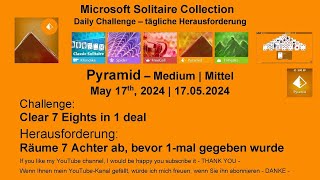 Solitaire Daily Challenges | Pyramid - Medium | May 17th, 2024