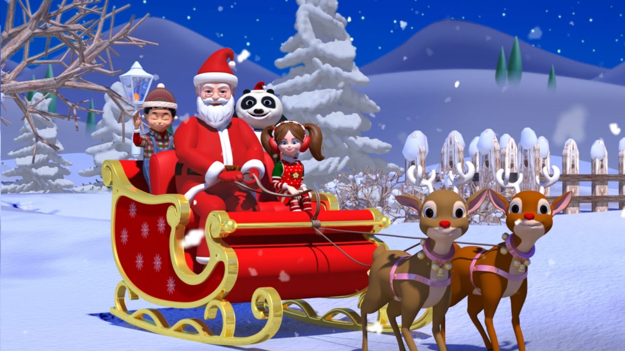 Jingle Bells Christmas Song With Santa Claus Nursery Rhymes Kids Songs Kiddiestv Youtube