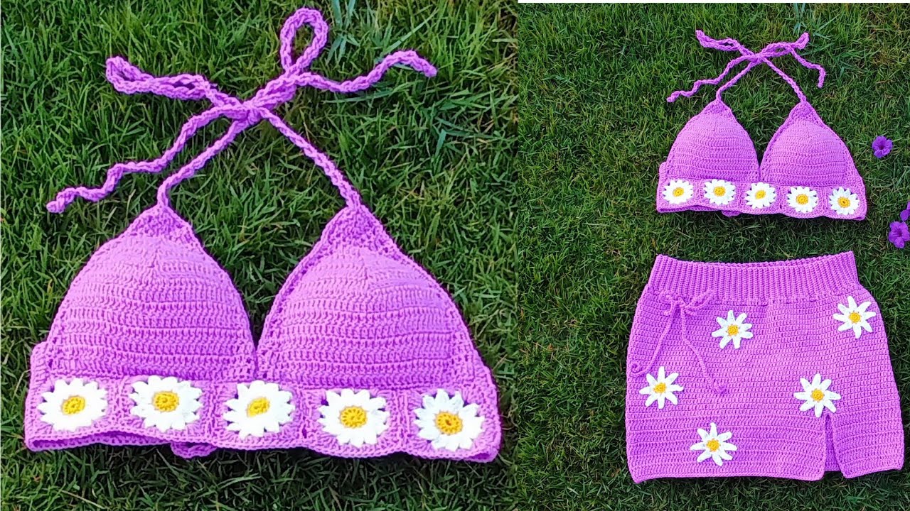 สอนถักเสื้อบิกินี่แบบง่ายๆสำหรับมือใหม่How to Easy Crochet a Bikini