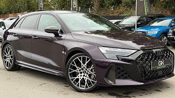 2025 Audi RS3 Sportback Carbon Vorsprung in Merlin Purple with Bucket Seats & Ceramic Brakes at GK