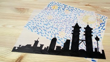 How to Teach Layered Silhouette Cityscape on Tracing Paper | Drawing Art Activity | Zart Art