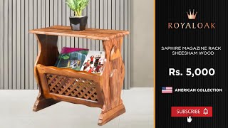 Royaloak Saphire Magazine Rack Sheesham Wood Hq