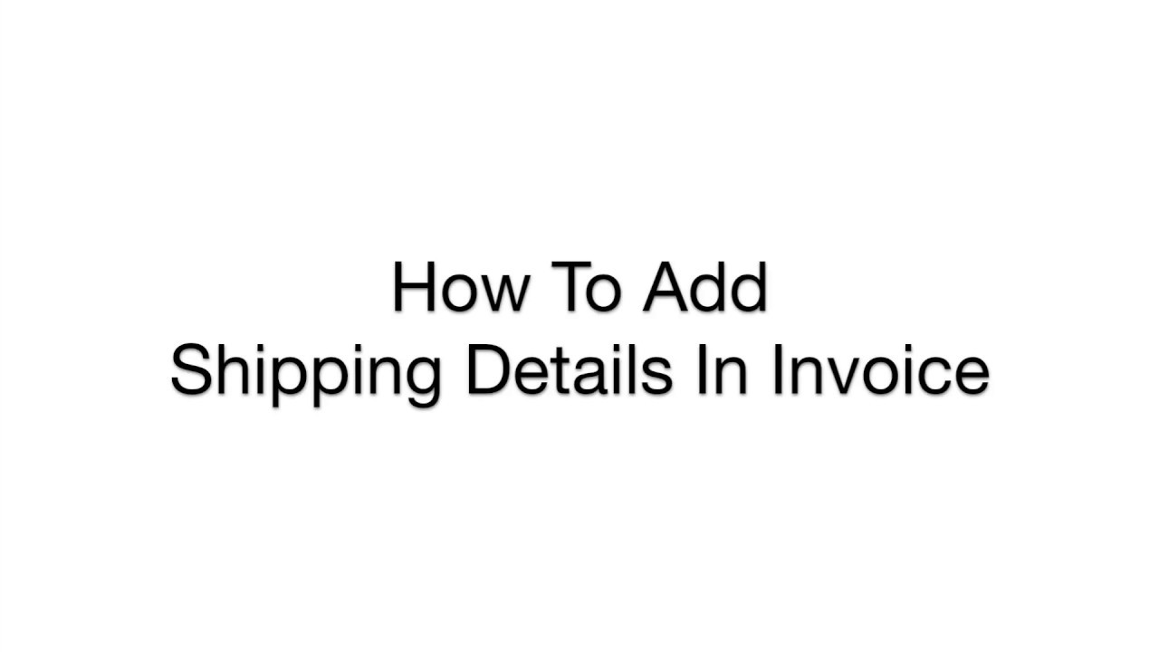 shipping details consignment address