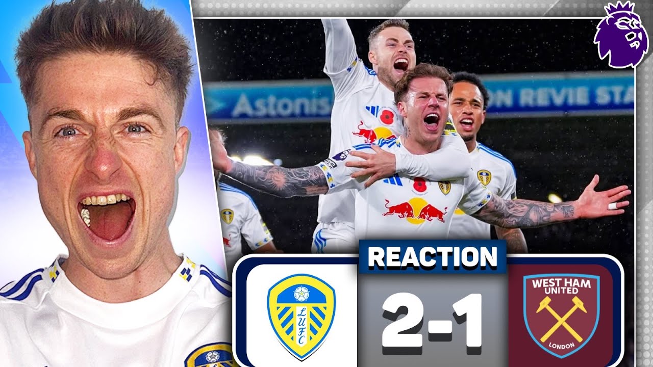 ПОТРЯСАЮЩИЕ СЦЕНЫ! РЕАКЦИЯ «Лидс Юнайтед» — «Вест Хэм» 2:1 | ГРАНДИОЗНАЯ победа в Премьер-лиге на...