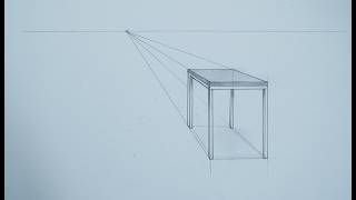 how to draw a table in 1 point perspective