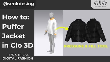 How I create Puffer Jacket in Clo 3D | Pressure, Fill Tool, Puckering | Download 3D Mockup Available