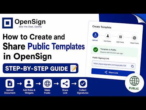 How to Create and Share Public Templates in OpenSign | Step-by-Step Guide