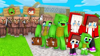 Villagers Kicked Mikey Family \& JJ Family Out Of The Village in Minecraft (Maizen)