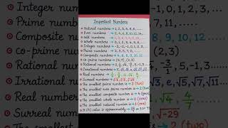 Real Numbers | important Numbers |number system | class 10th maths | Chapter-1