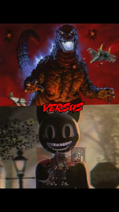 Heisei Godzilla vs cartoon cat #trevorhenderson #godzilla #short #edit #lizard