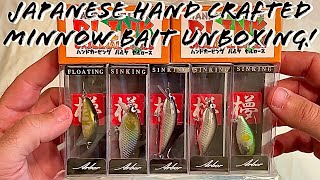 Japanese handcrafted wooden minnow bait unboxing!!