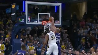 Myles Turner clutch block on Mason Plumlee's dunk attempt 😤