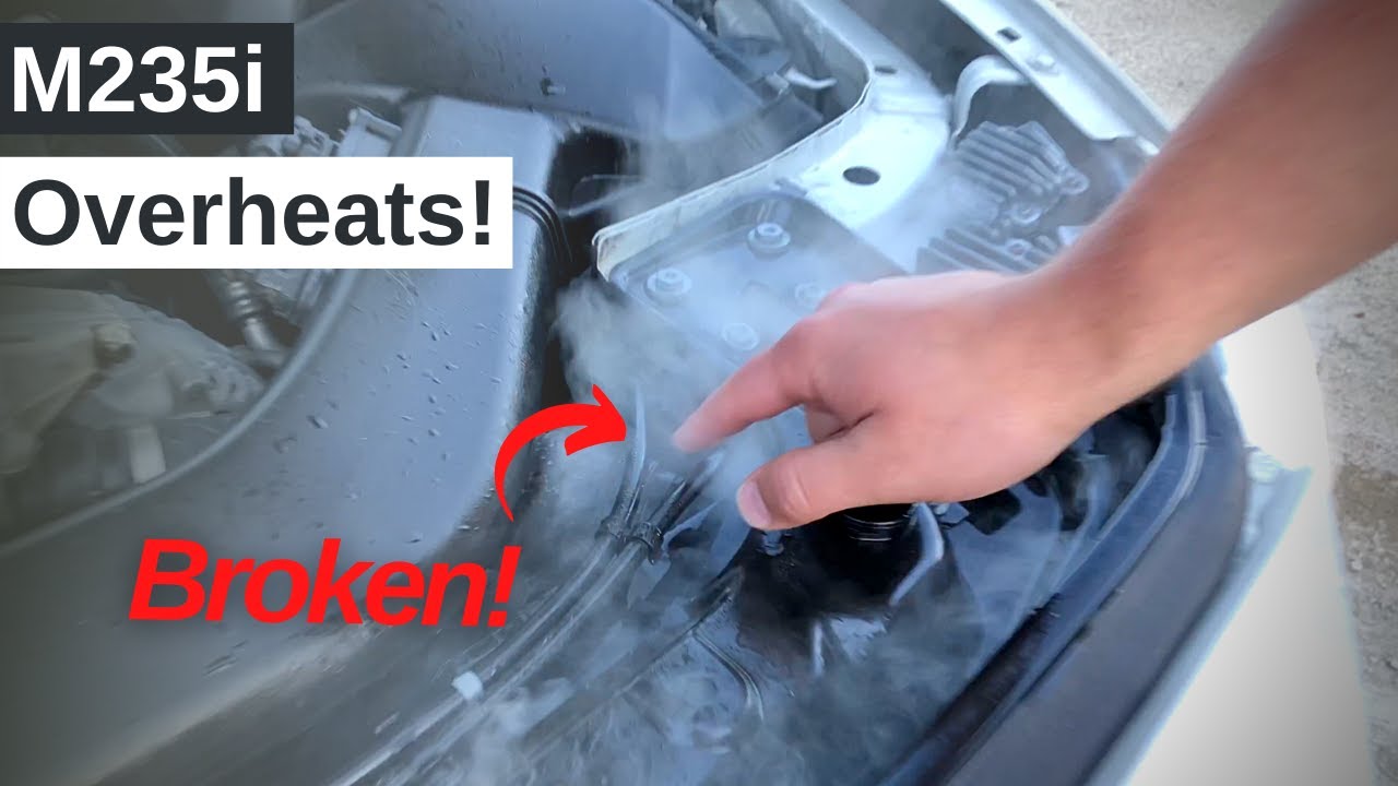 MY BMW COOLANT HOSE BLOWS UP M235i Overheating Issue... YouTube