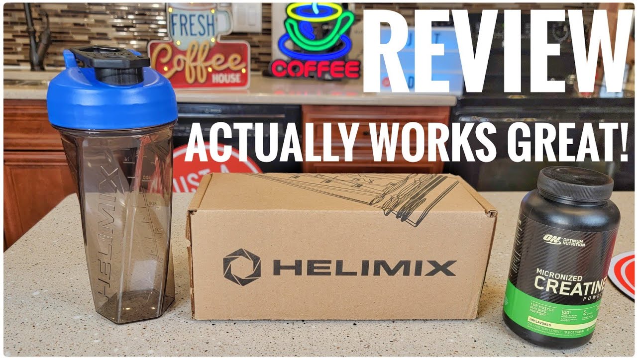 Review Helimix 20 Vortex Blender Shaker Bottle    Works Great for Protein Powder