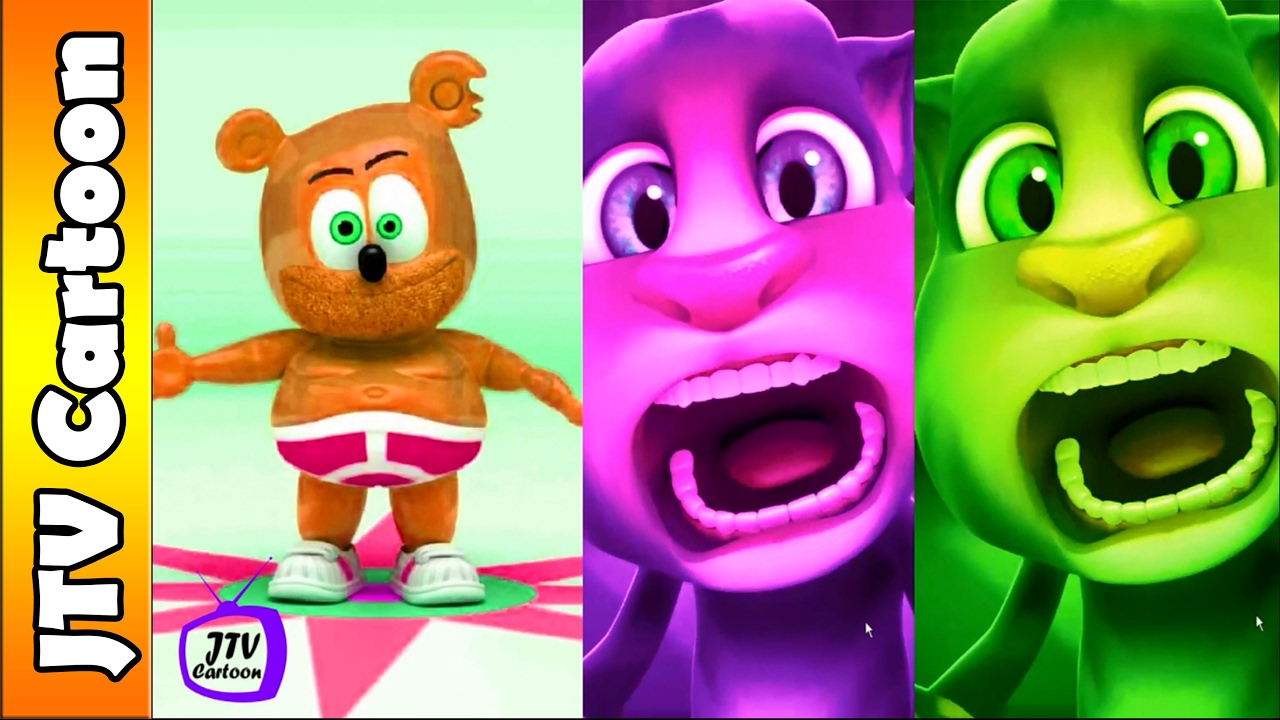 [HD] Talking Tom VS Gummy Bear Cartoon Games Kids YouTube