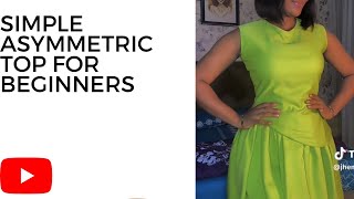 How to cut and sew a TOP with asymmetrical hemline/detailed tutorial