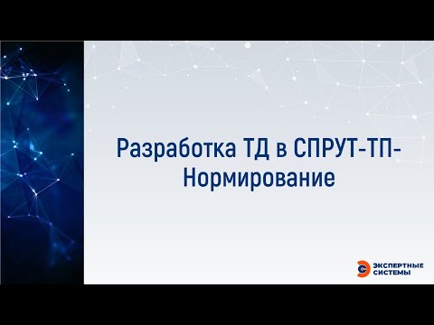 Разработка ТД в СПРУТ-ТП