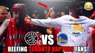 BEEFING Toronto RAPTORS FANS In Toronto PRANK!! | NBA Finals Edition🏆