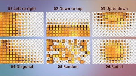 Gold Square Array Transition Pack (6 In 1) Stock Motion Graphics