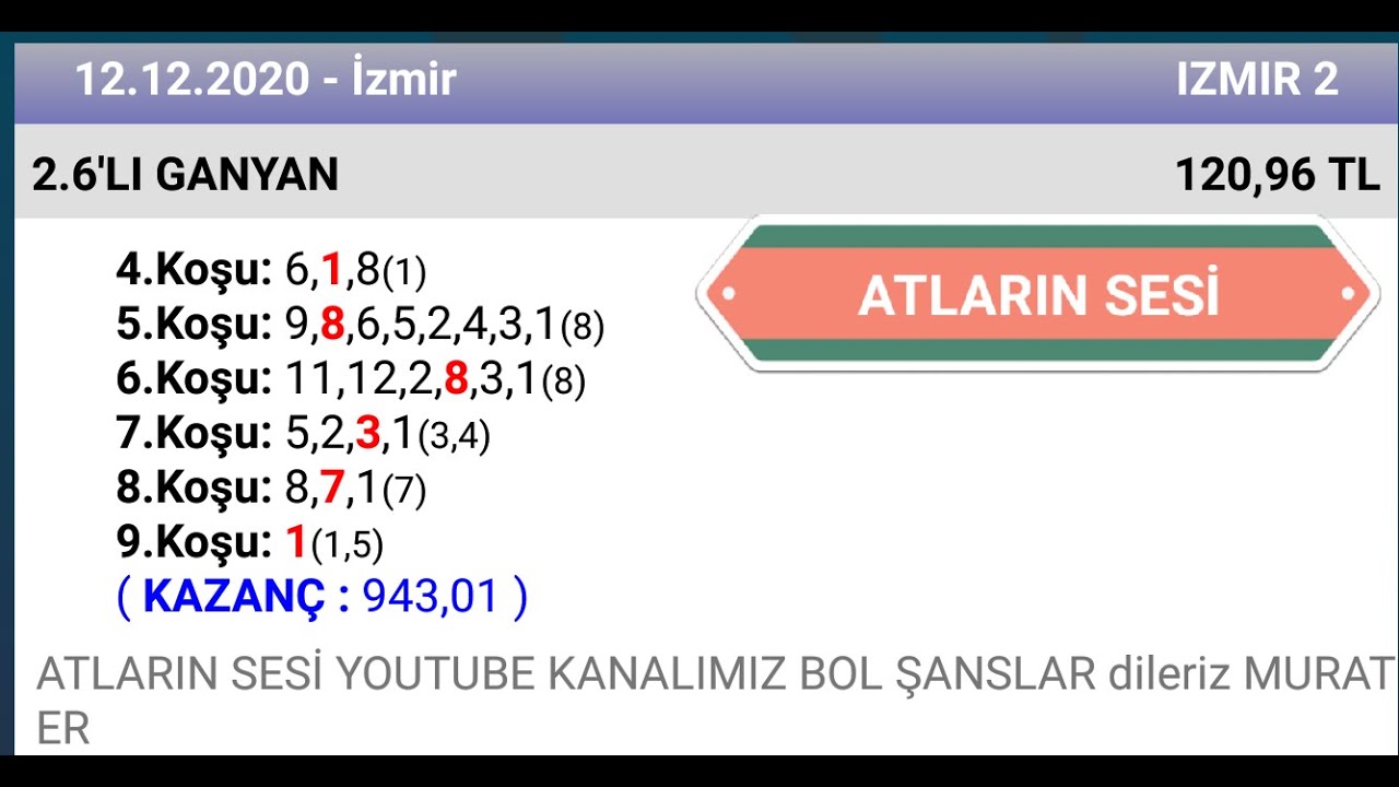 13 aralik istanbul at yarisi tahmin ve analizleri murat er whatsapp 0533 132 77 49 youtube
