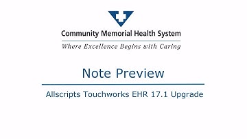 Allscripts EHR 17.1- Note Preview