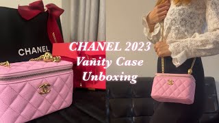 CHANEL 23P VANITY CASE BAG -Unboxing 2022/2023 香奈兒長盒子化妝箱包開箱 #粉色 #愛心 #Pink #Heart