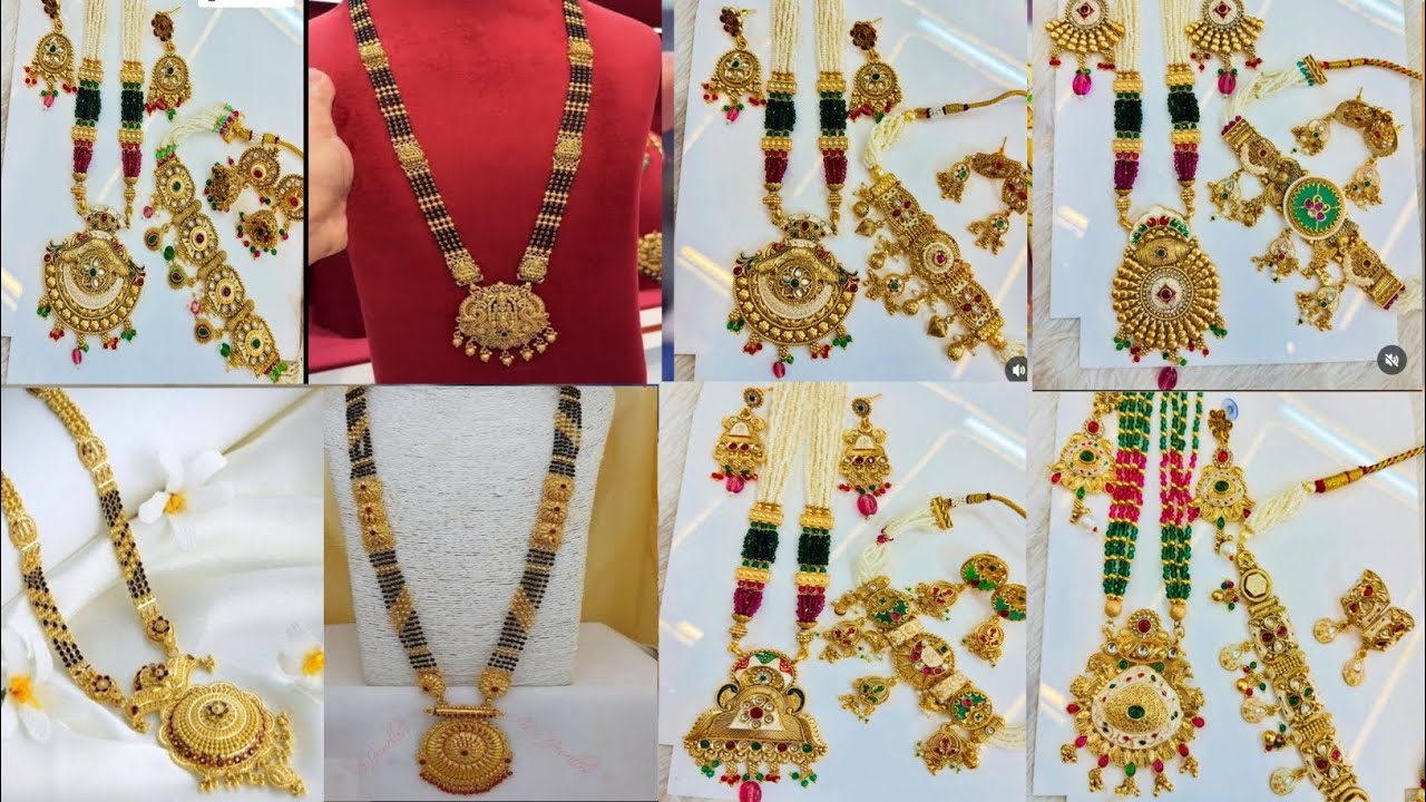 Gold nackles design with price . Gold polish nackles . Gold har . Gold long mangalsutra polish 