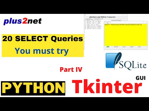 20 SELECT queries with WHERE BETWEEN  AND OR IN LIKE commands to get data from SQLite database