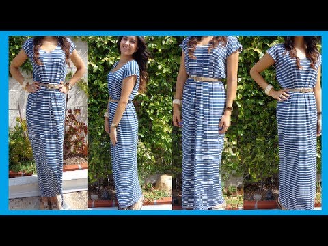 Fashion DIY How to make Easy Maxi Dress/ long Dress DamaV425 - YouTube