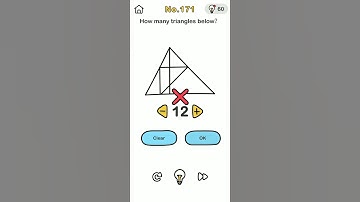 Brain out level 171 / How many triangles below?