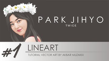 Tutorial Vector art Park Jihyo on Corel Draw #1 LineArt