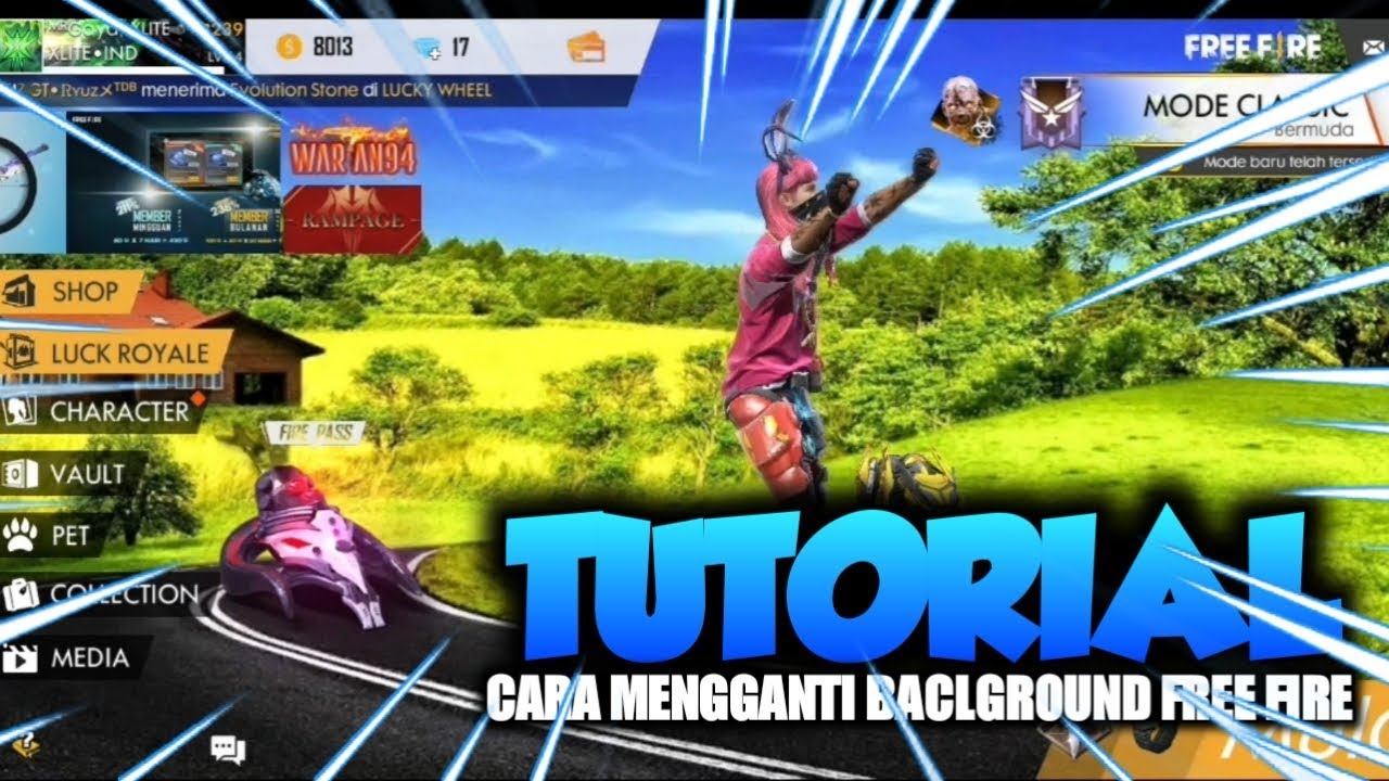 VIRAL TUTORIAL MENGGANTI BACKGROUND FREE FIRE DI LOBBY YouTube