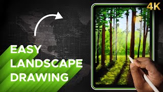 Easy landscape drawing on iPad | Procreate tutorial screenshot 5