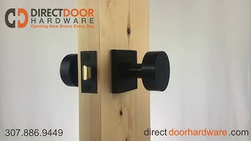 Emtek Modern Round Knob with Square Rosette in Oil Rubbed Bronze