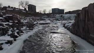 Falls Park in Sioux Falls, SD during December 2025