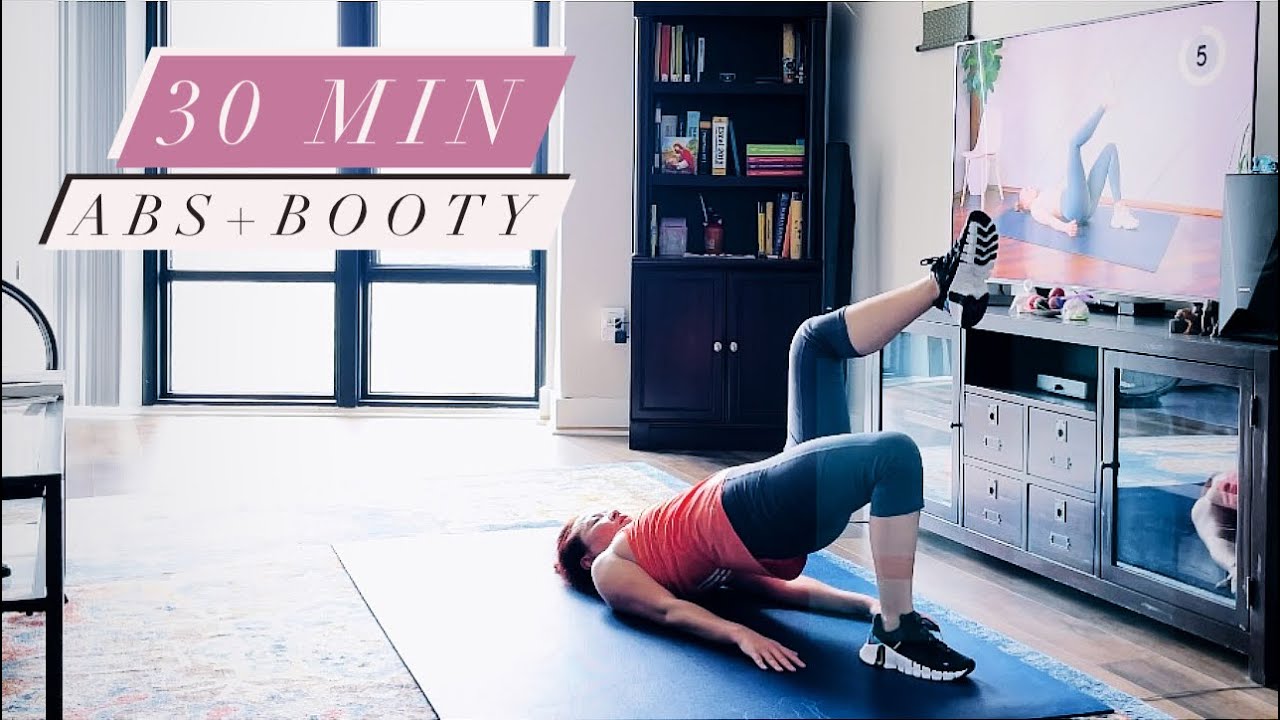 30 MIN ABS & BOOTY Home Workout (No Equipment) - YouTube