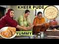 COOKING KHEER PUDE WITH MY MOTHER IN LAW 🍚 Kheer Pude Recipe Punjabi | Chawal Ki Kheer Recipe