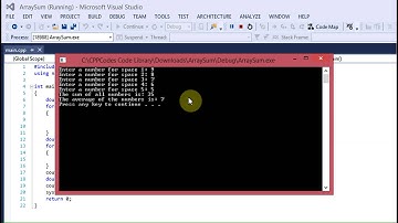 Array Sum and Average C++ Code (Visual Studio)