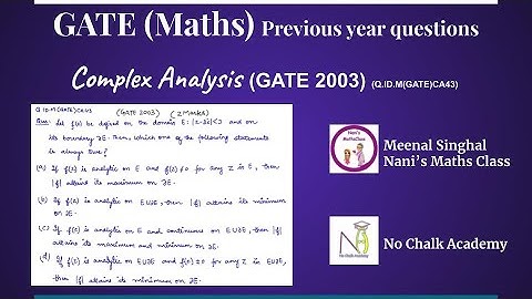 Complex Analysis, GATE 2003 Question (Q.ID.M(GATE)CA43)
