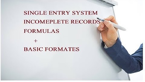 I.com Part 2 Accounting Lectures single entry system formulas,formates and definition