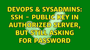 DevOps & SysAdmins: ssh - public key in authorized server, but still asking for password