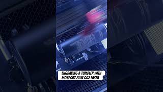 Engraving a tumbler with my Monport 80w c02 laser #shorts